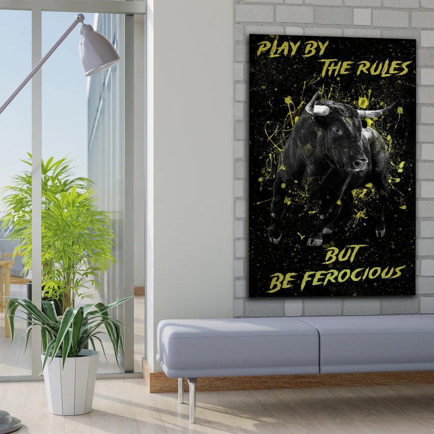 Quadro stampa su tela Pop Art moderno motivazionale toro Abstract Style