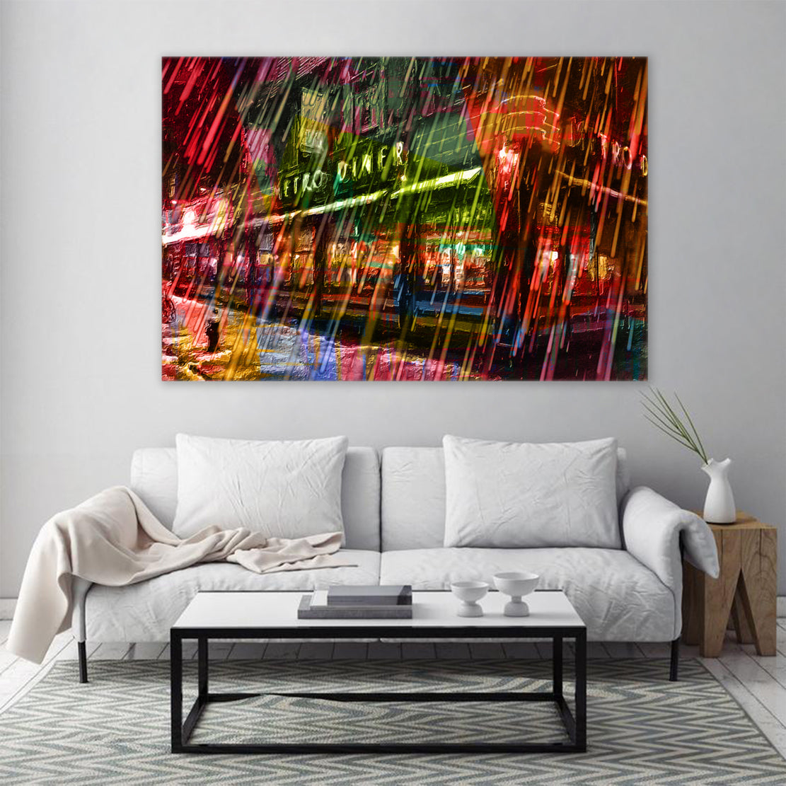 Quadro stampa su tela Retro Diner Bar Abstract Style