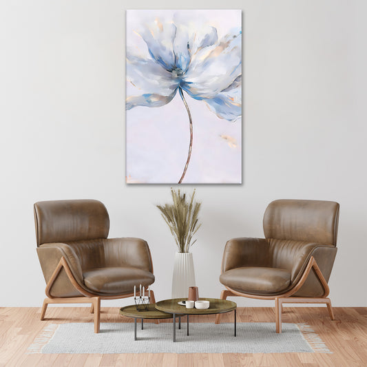Quadro stampa su tela astratto fiore Paint Blue, natura