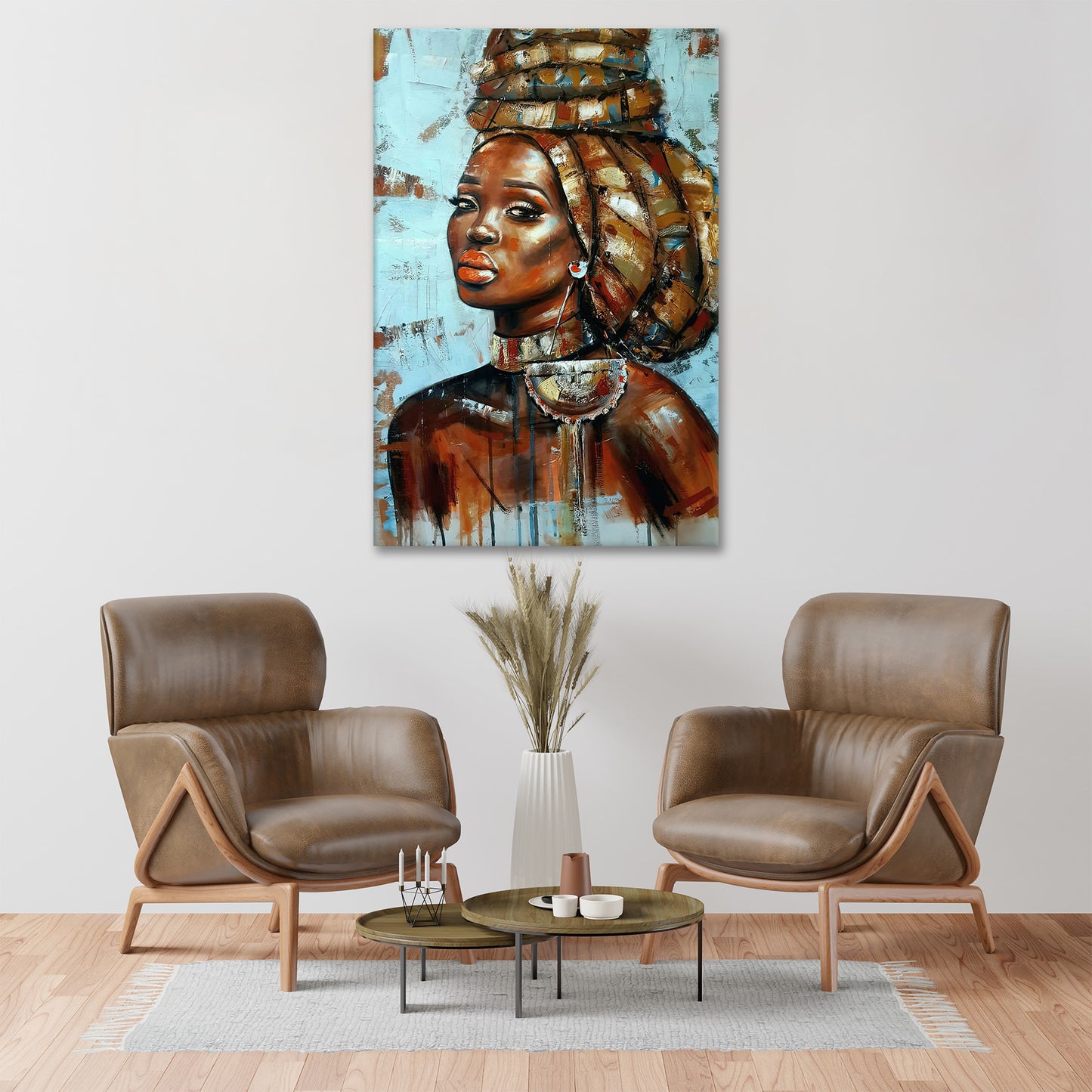 Quadro astratto stampa su tela donna africana bellissimia Abstract Colour, Blue