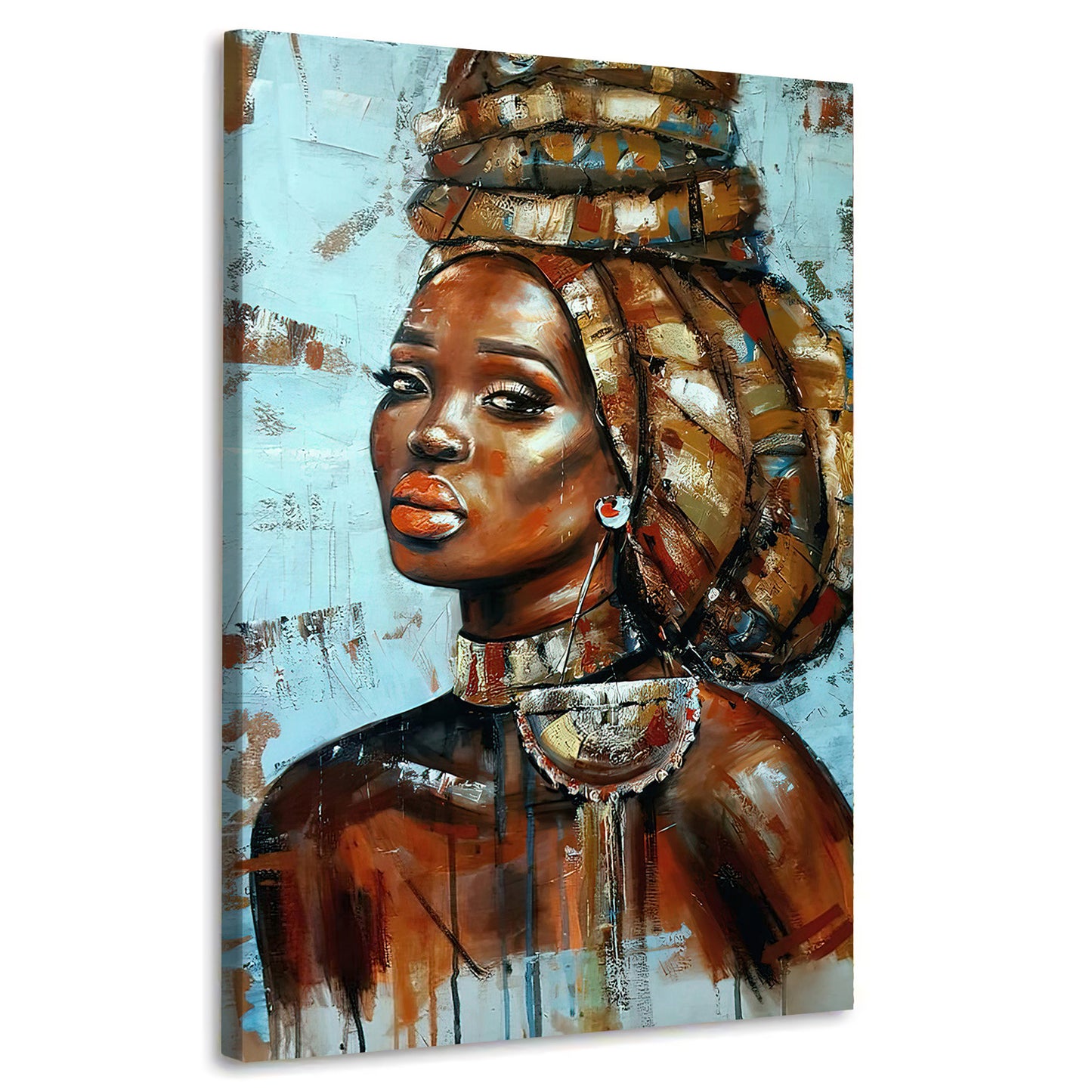 Quadro astratto stampa su tela donna africana bellissimia Abstract Colour, Blue