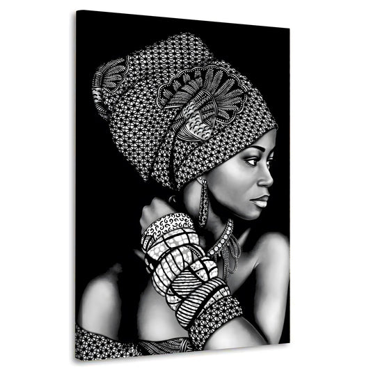 Quadro astratto stampa su tela donna africana bellissimia Black Style