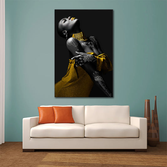Quadro astratto stampa su tela donna africana bellissimia Henna Style