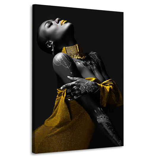 Quadro astratto stampa su tela donna africana bellissimia Henna Style