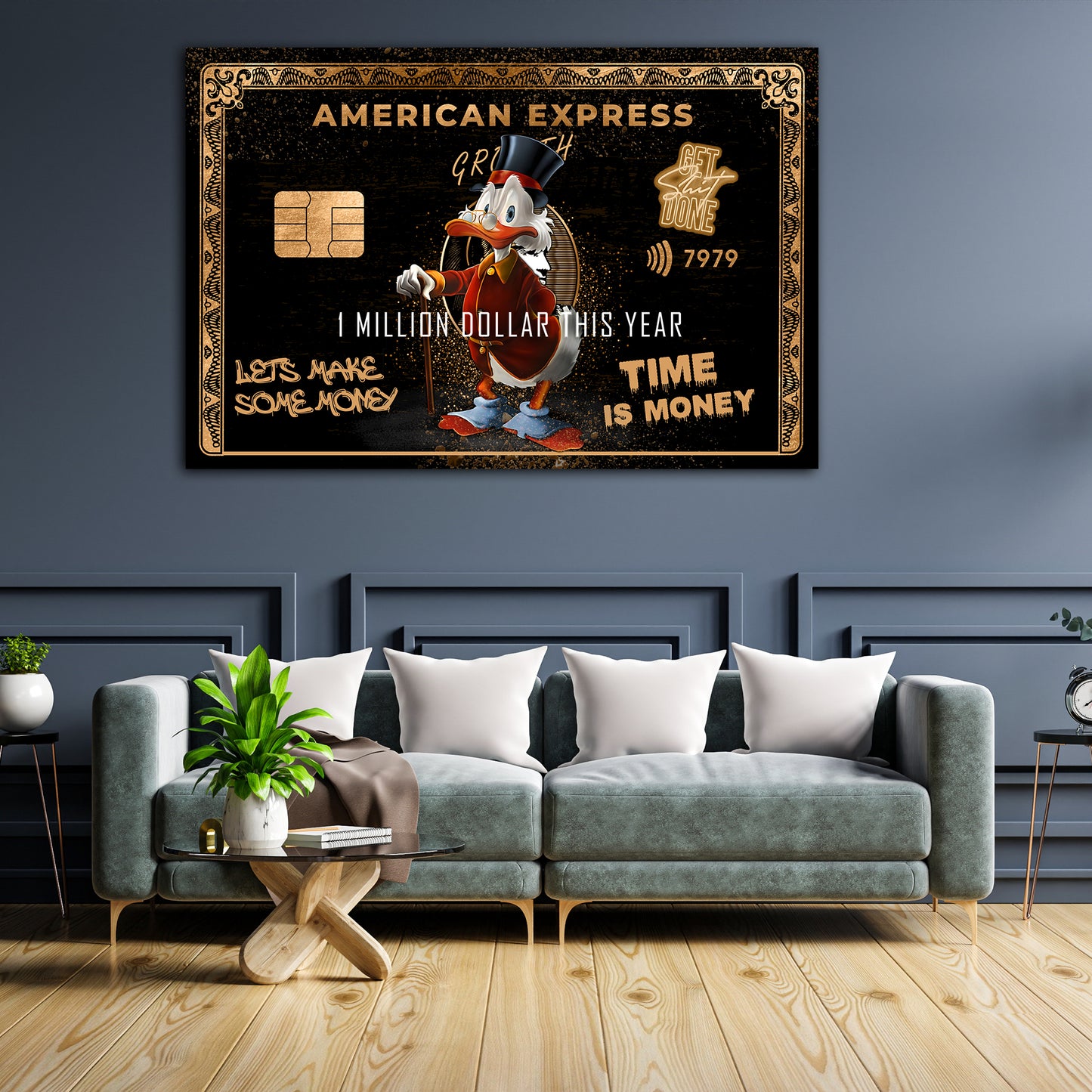 Quadro motivazionale Comic Paperone One Million Dollar
