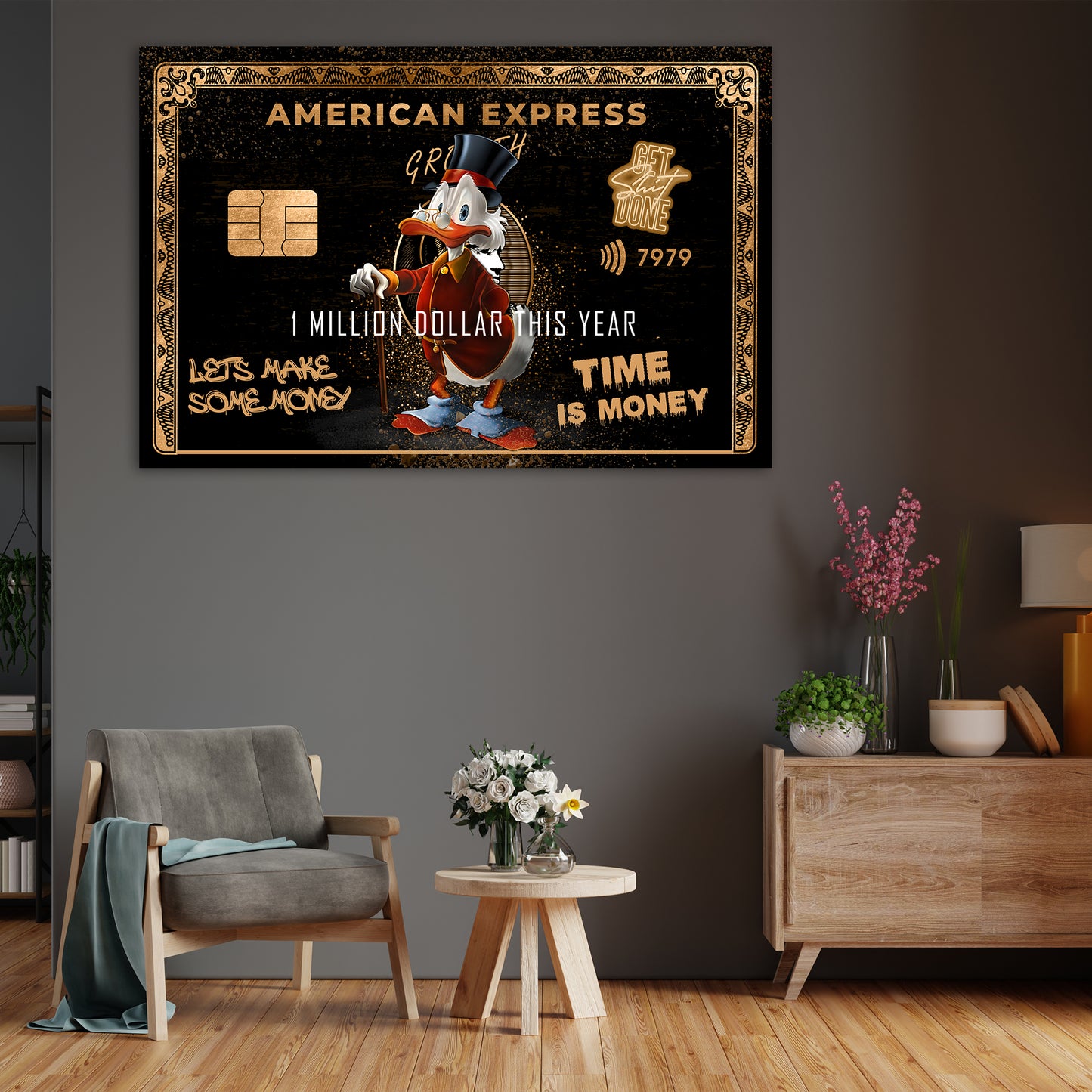 Quadro motivazionale Comic Paperone One Million Dollar