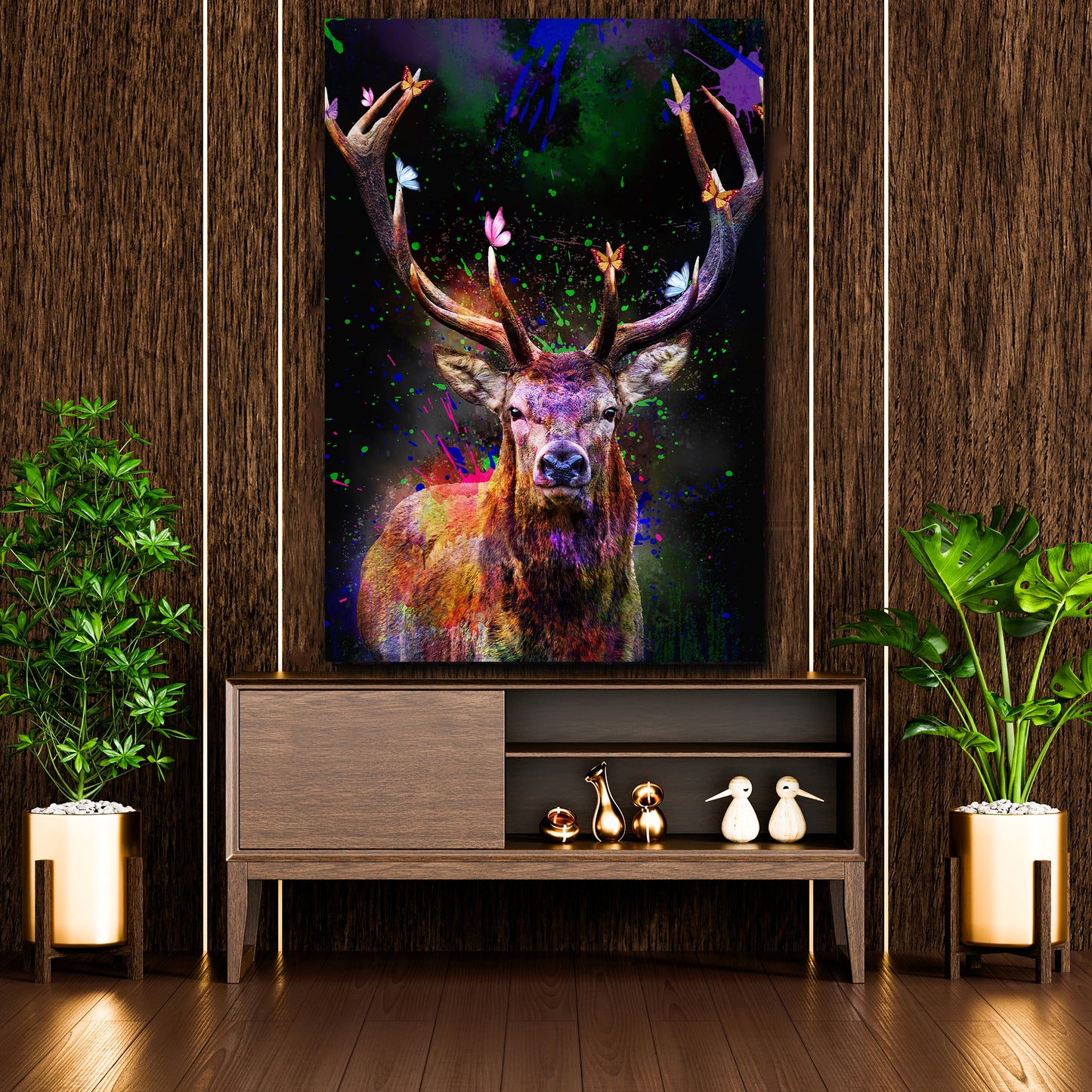 Quadro stampa su tela moderno Abstract Colour Pop Art Cervo