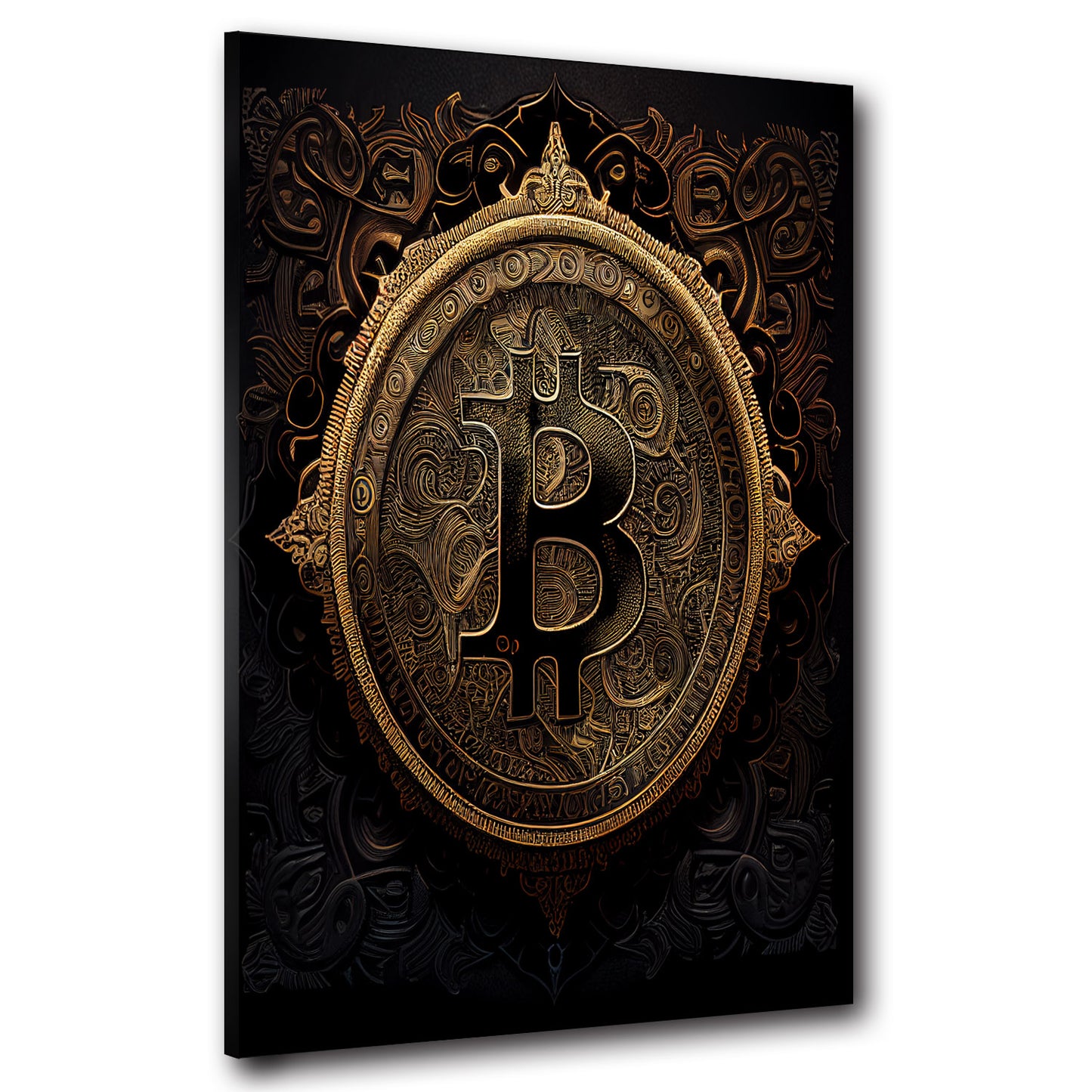 Quadro stampa su tela moderno Bitcoin Gold Style