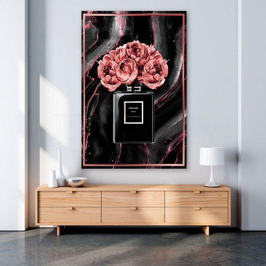 Quadro stampa su tela moderno Eau De Parfüm Flower Style