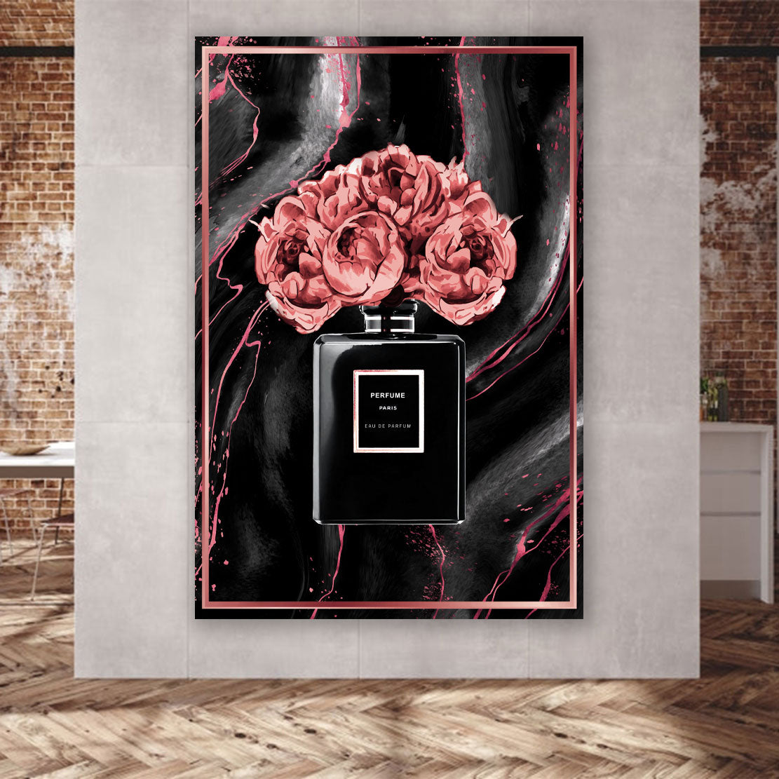Quadro stampa su tela moderno Eau De Parfüm Flower Style