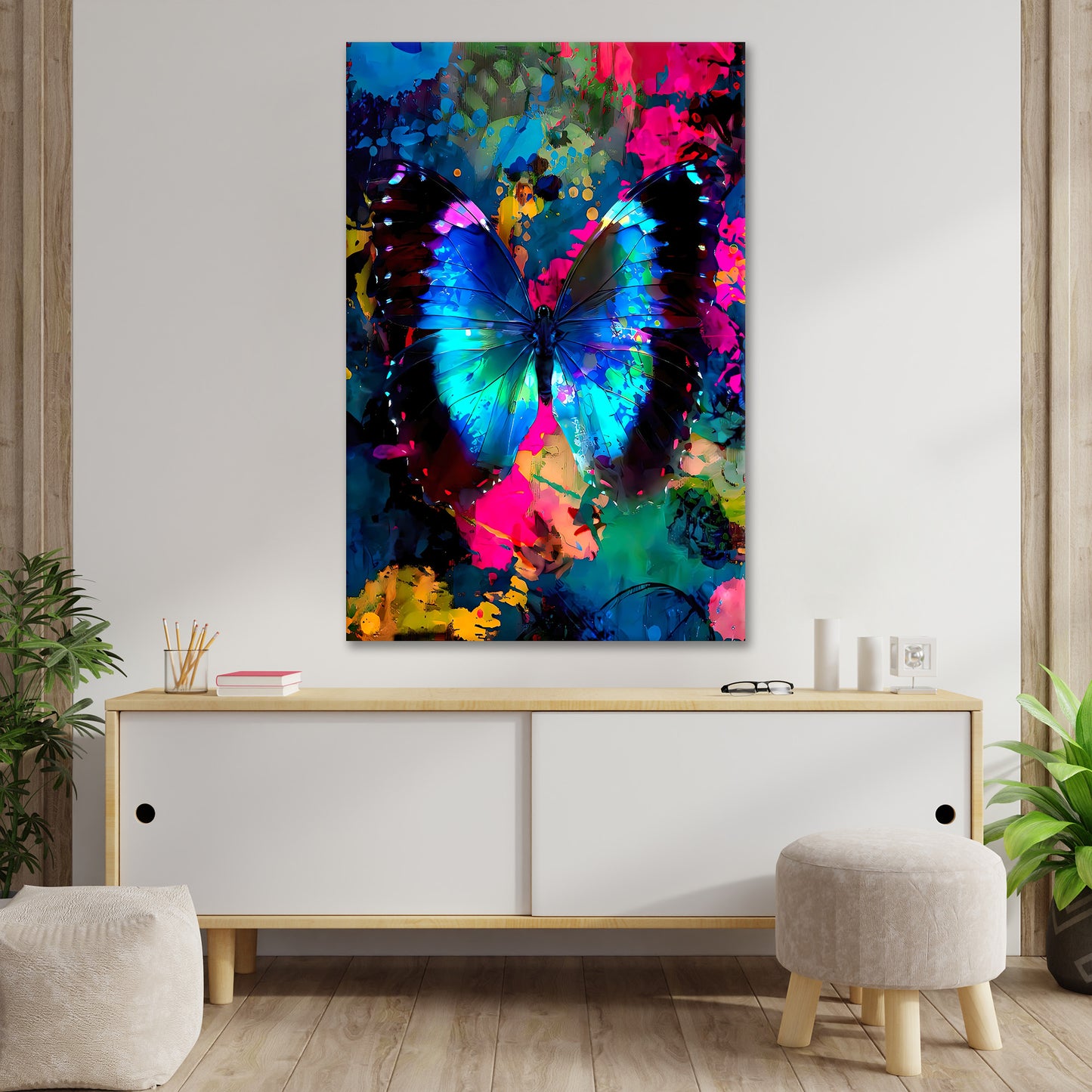 Quadro stampa su tela moderno Farfalla Lifestyle Colour abstrakt Pop Art