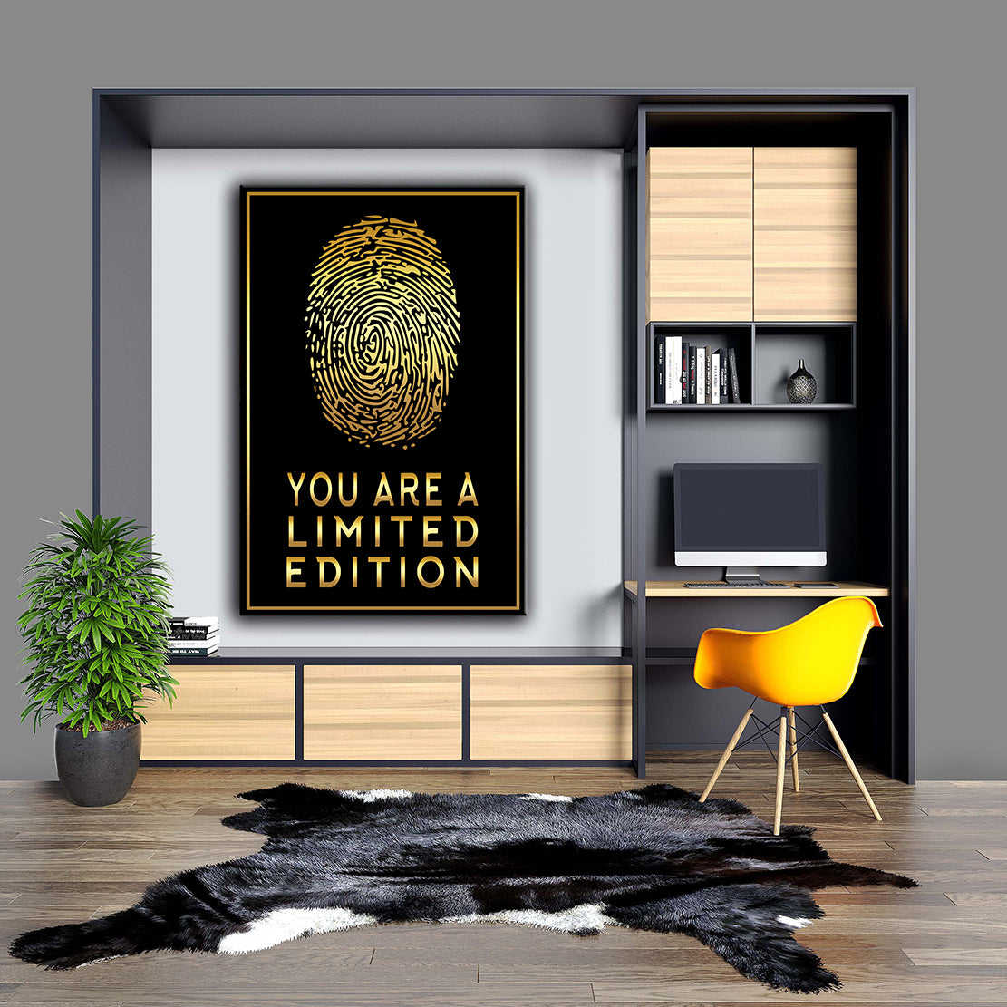 Quadro stampa su tela moderno Motivazione impronta digitale, You Are A Limited Edition, Lifesyle