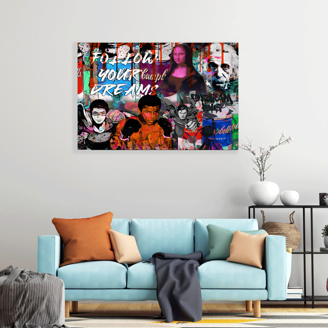 Quadro stampa su tela moderno Pop Art Famous People Style