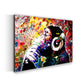 Quadro stampa su tela moderno Pop Art Headphone Monkey