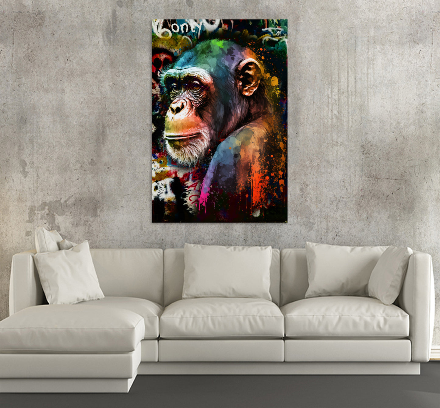 Quadro stampa su tela moderno Pop Art Monkey