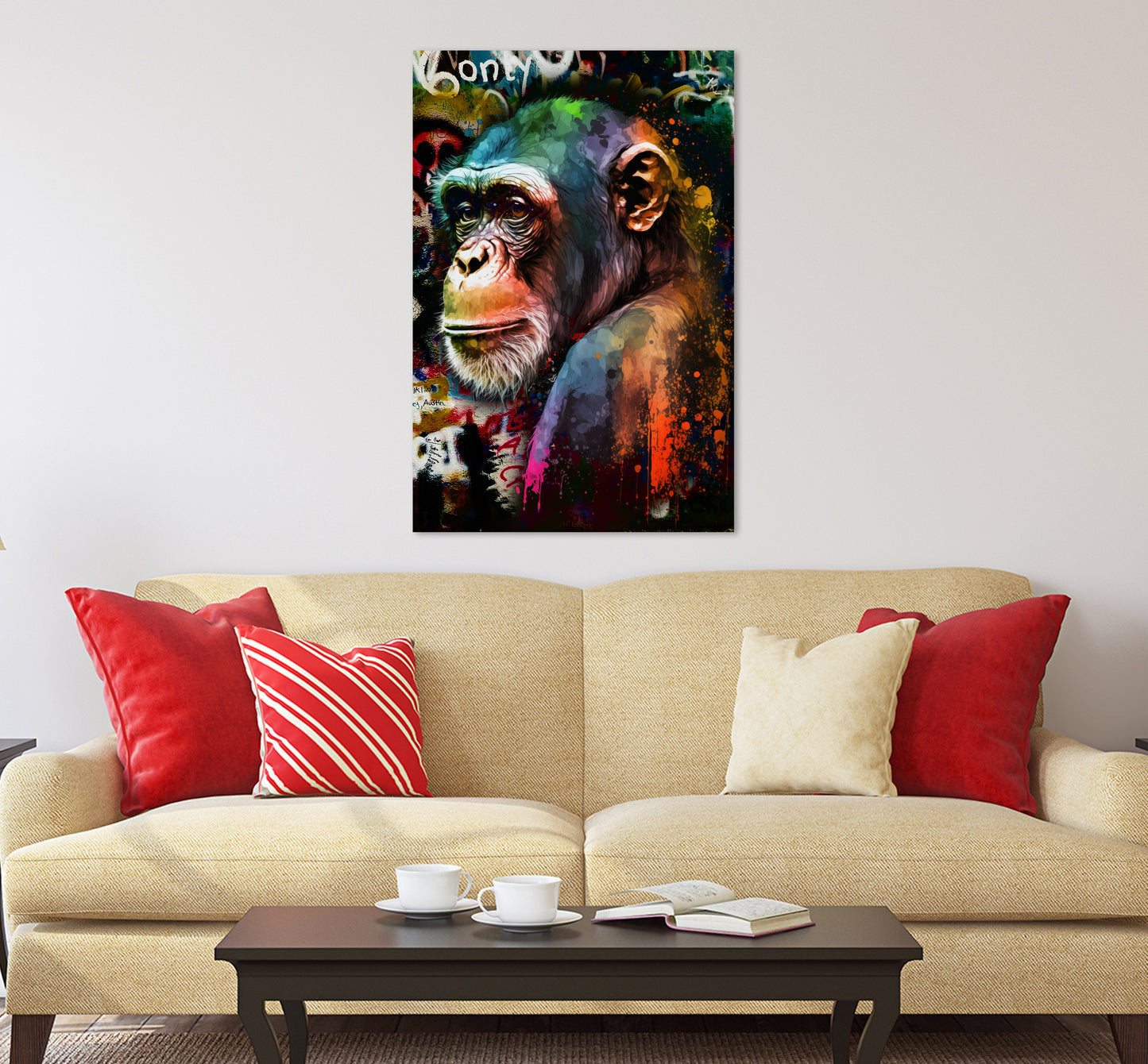 Quadro stampa su tela moderno Pop Art Monkey