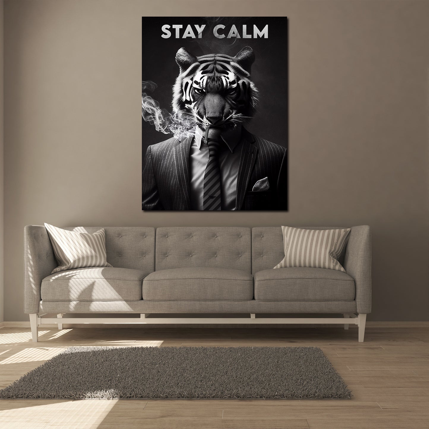 Quadro stampa su tela moderno Pop Art Tigre in abito