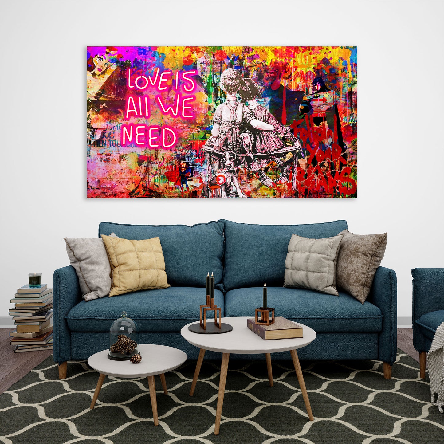 Quadro moderno Pop Street Art Love Is All We Need