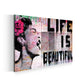 Quadro moderno Street Art Life Is Beautiful, Banksy Style
