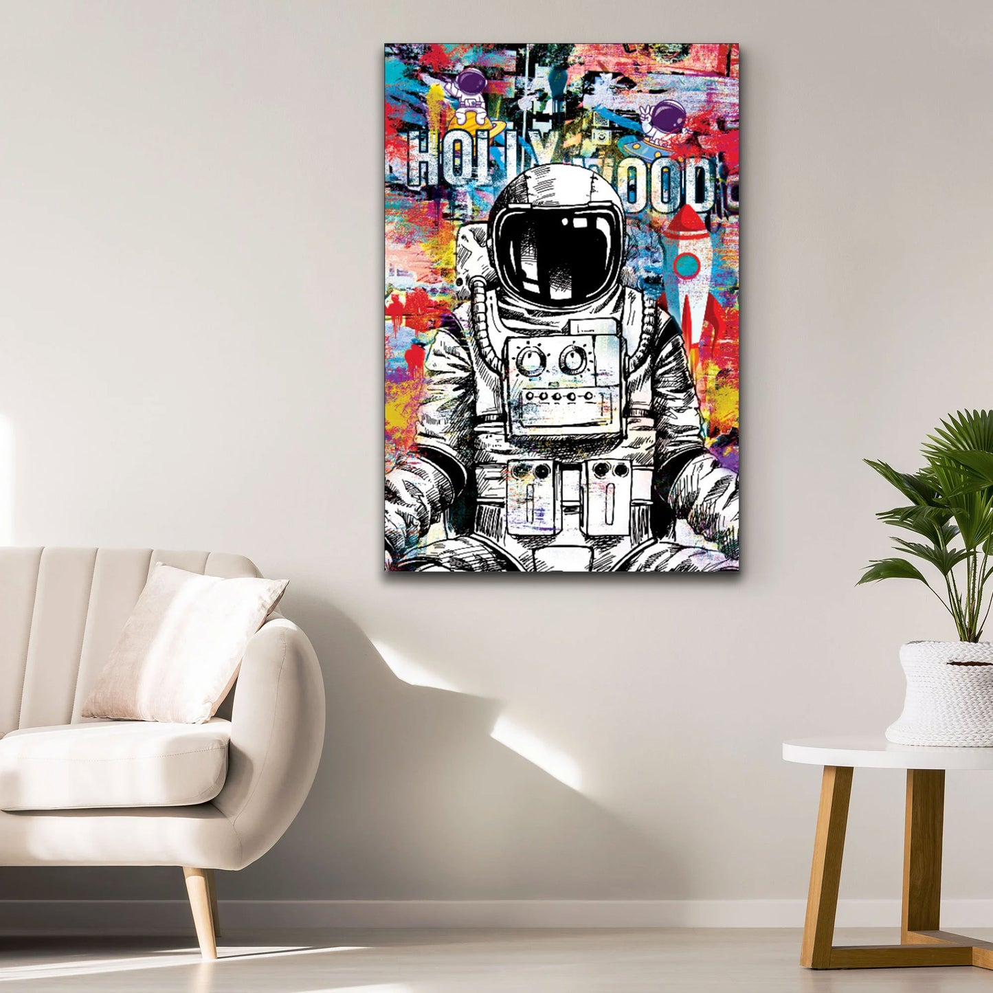 Quadro stampa su tela moderno astronauta Pop Art Style