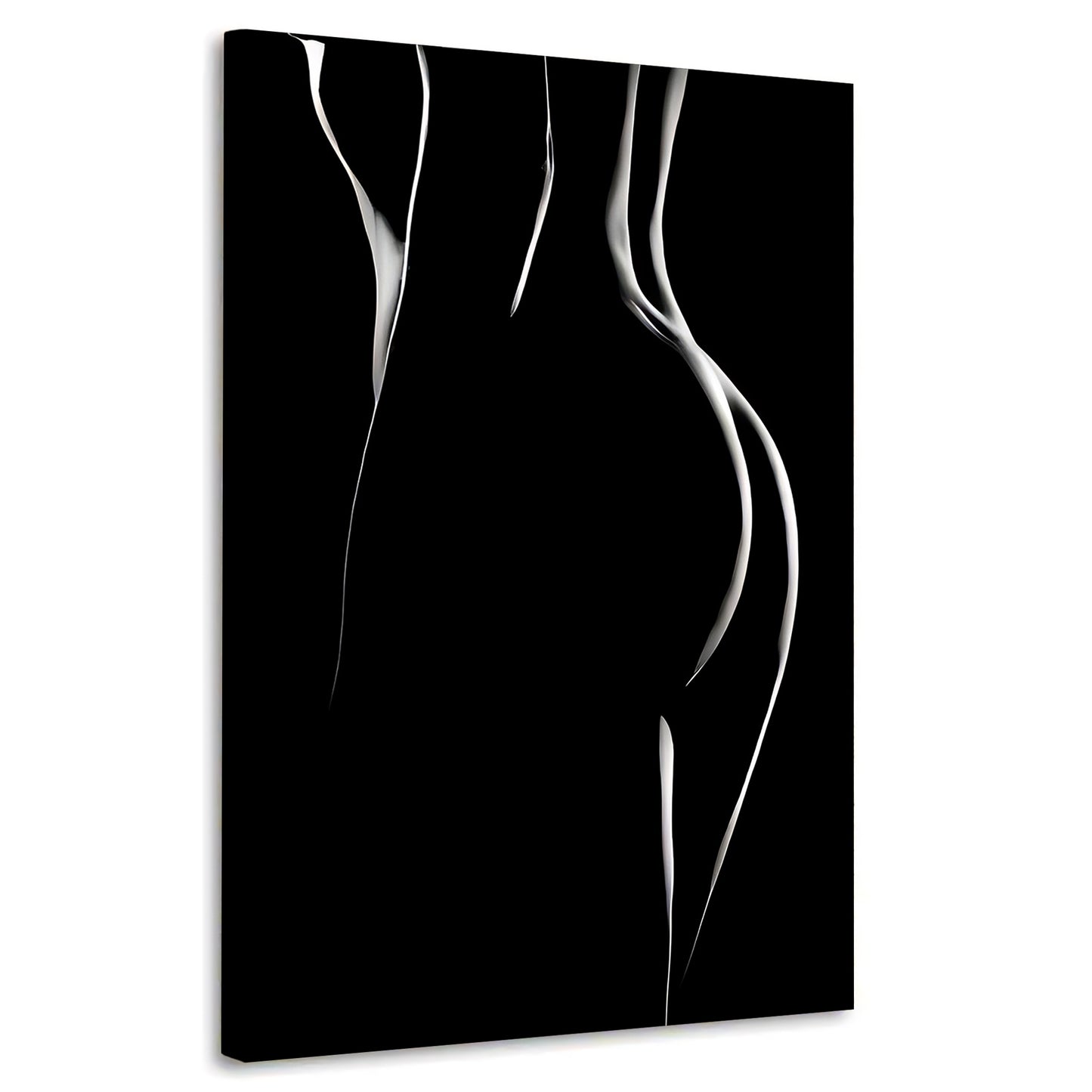 Quadro stampa su tela moderno bella donna vista da dietro, bianco e nero
