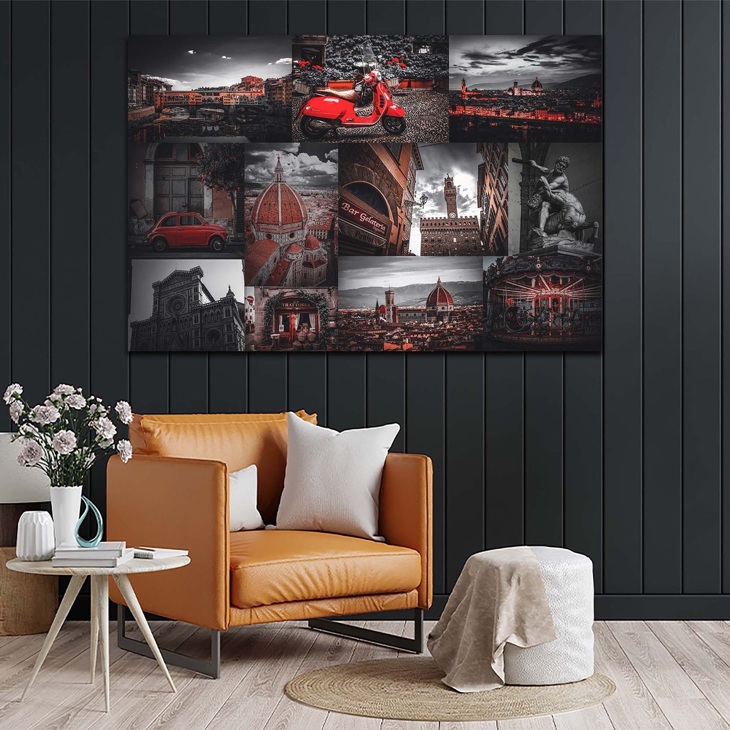 Quadro stampa su tela moderno città Firenze, Italia, Beautiful Florence, per uffio, casa, saggiorno, camera da letto
