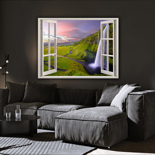 Quadro stampa su tela moderno finestra natura Landscape Style