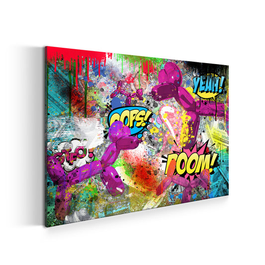 Quadro stampa su tela moderno opera d'arte Pop Art Balloon Dog