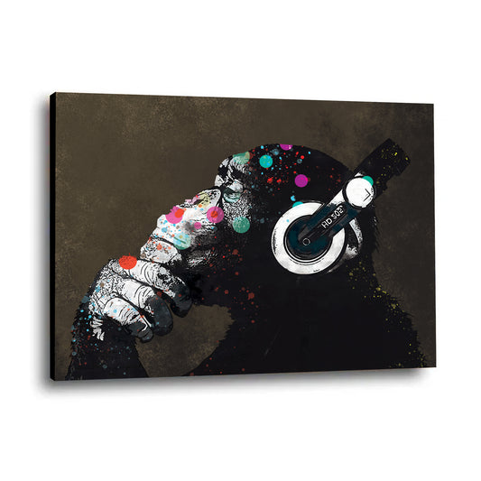 Quadro moderno opera d'arte Pop Street Art Scimmia