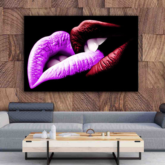 Quadro stampa su tela moderno opera d'arte Sensual Two Lips
