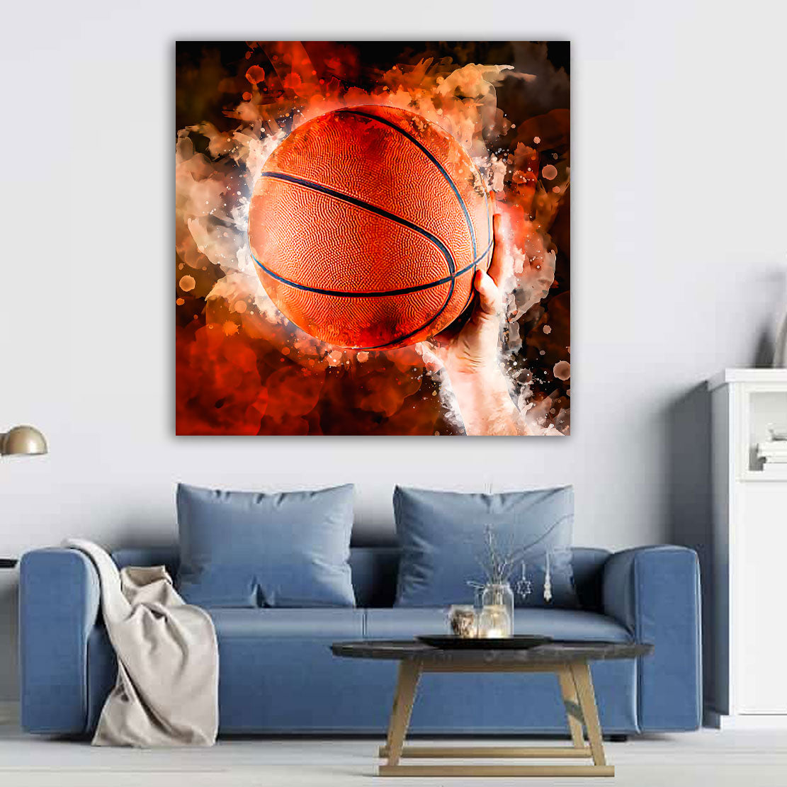 Quadro stampa su tela moderno pallacanestro Basketball Let´s Play