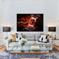 Quadro stampa su tela moderno pallone da rugby Black Abstract