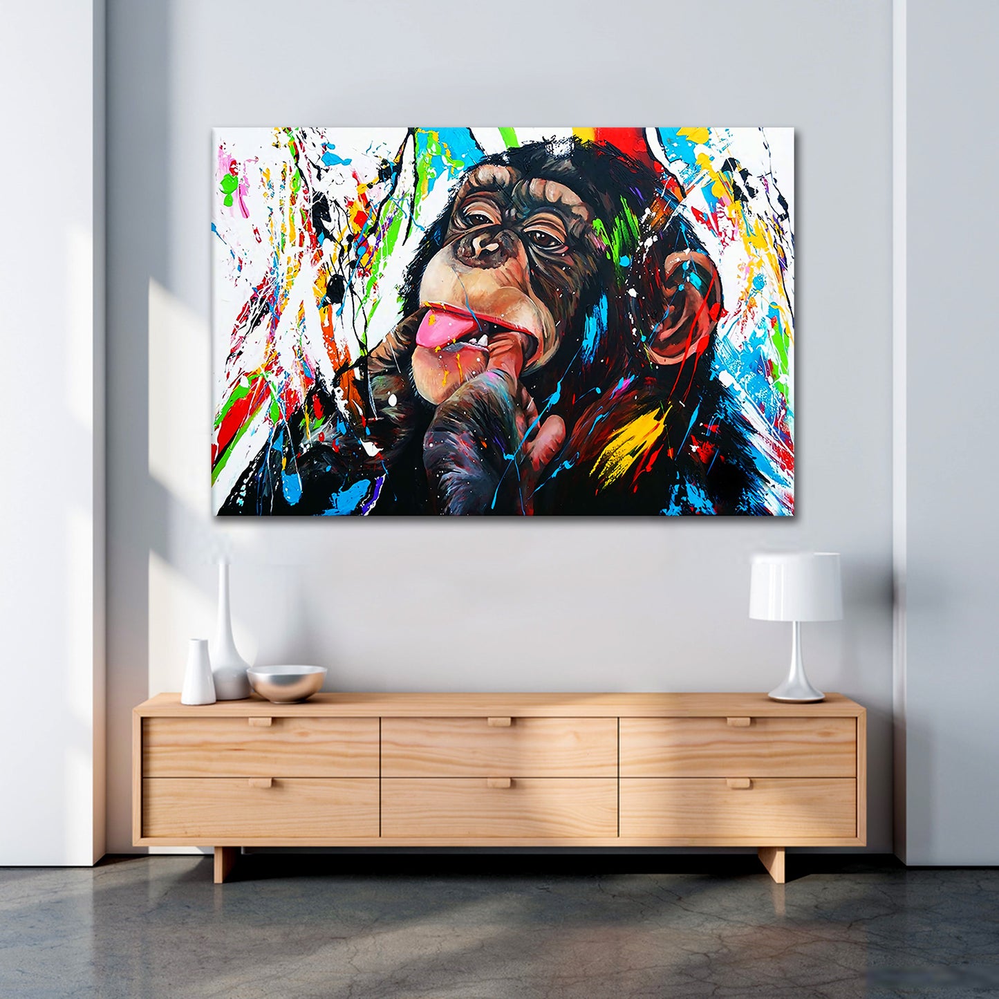 Quadro moderno stampa su tela scimmia Pop Art Colour