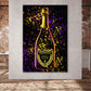 Quadro moderno stampa su tela bottiglia arte Pop Art Champagner Gold Style
