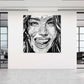 Quadro moderno stampa su tela erotico arte Pop Art donna bianco e nero
