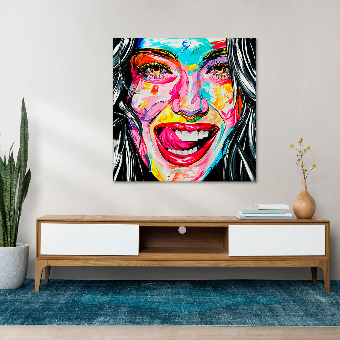 Quadro Fiori Multicolore di Edgar Ramirez, falso d'autore 83x83x5cm Quadro Fiori Multicolore di Edgar Ramirez, falso d'autore 83x83x5cm