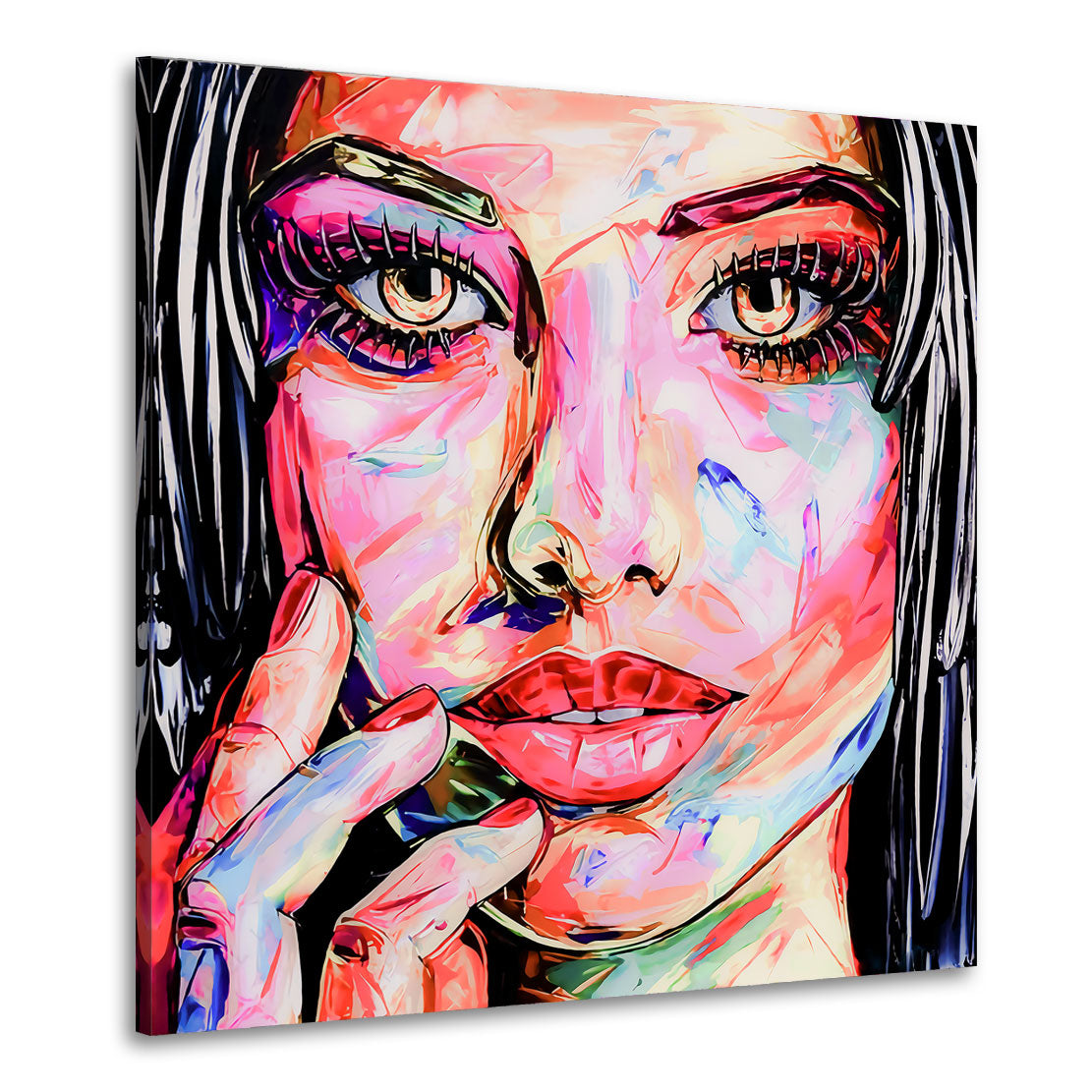 Quadro moderno stampa su tela erotico labbra donna Beautiful Face Pop Art Style