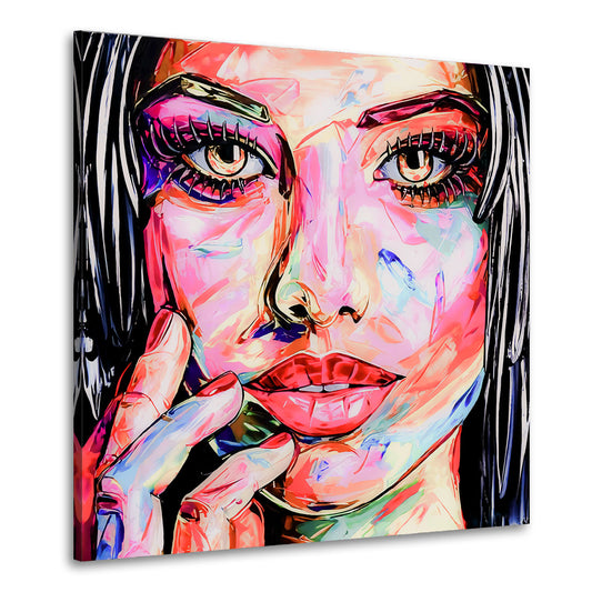 Quadro moderno stampa su tela erotico labbra donna Beautiful Face Pop Art Style