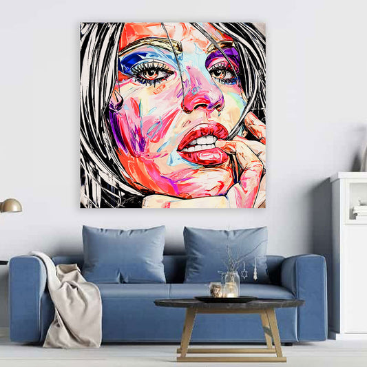 Quadro moderno stampa su tela erotico labbra donna Pop Art Style