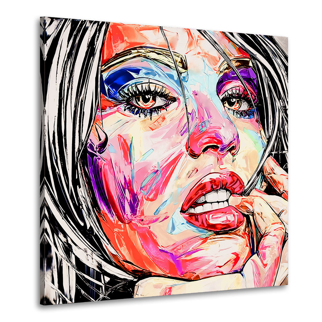 Quadro moderno stampa su tela erotico labbra donna Pop Art Style
