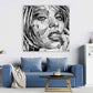 Quadro moderno stampa su tela erotico labbra donna bianco e nero Pop Art Style