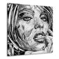 Quadro moderno stampa su tela erotico labbra donna bianco e nero Pop Art Style
