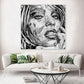 Quadro moderno stampa su tela erotico labbra donna bianco e nero Pop Art Style