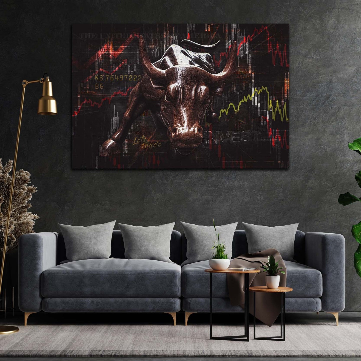 Wallstreet quadro moderno toro Borsa Trading Edition