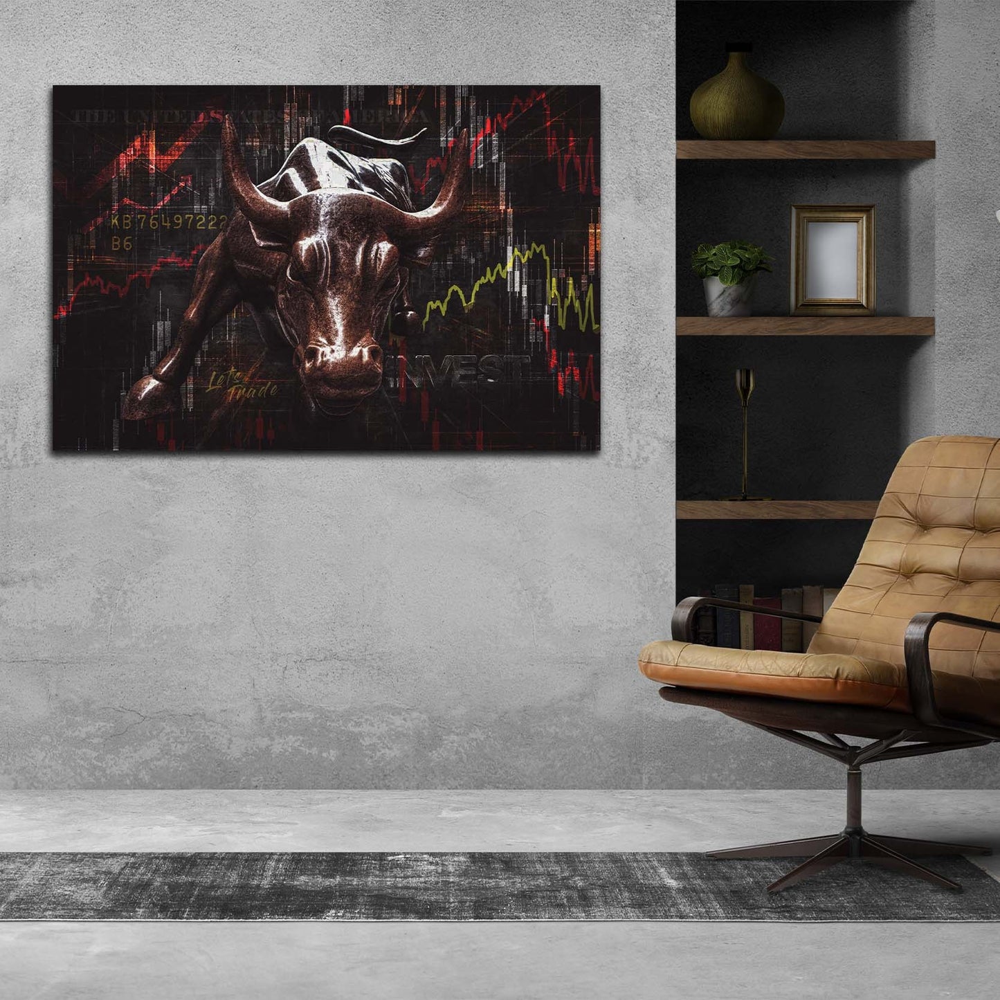 Wallstreet quadro moderno toro Borsa Trading Edition