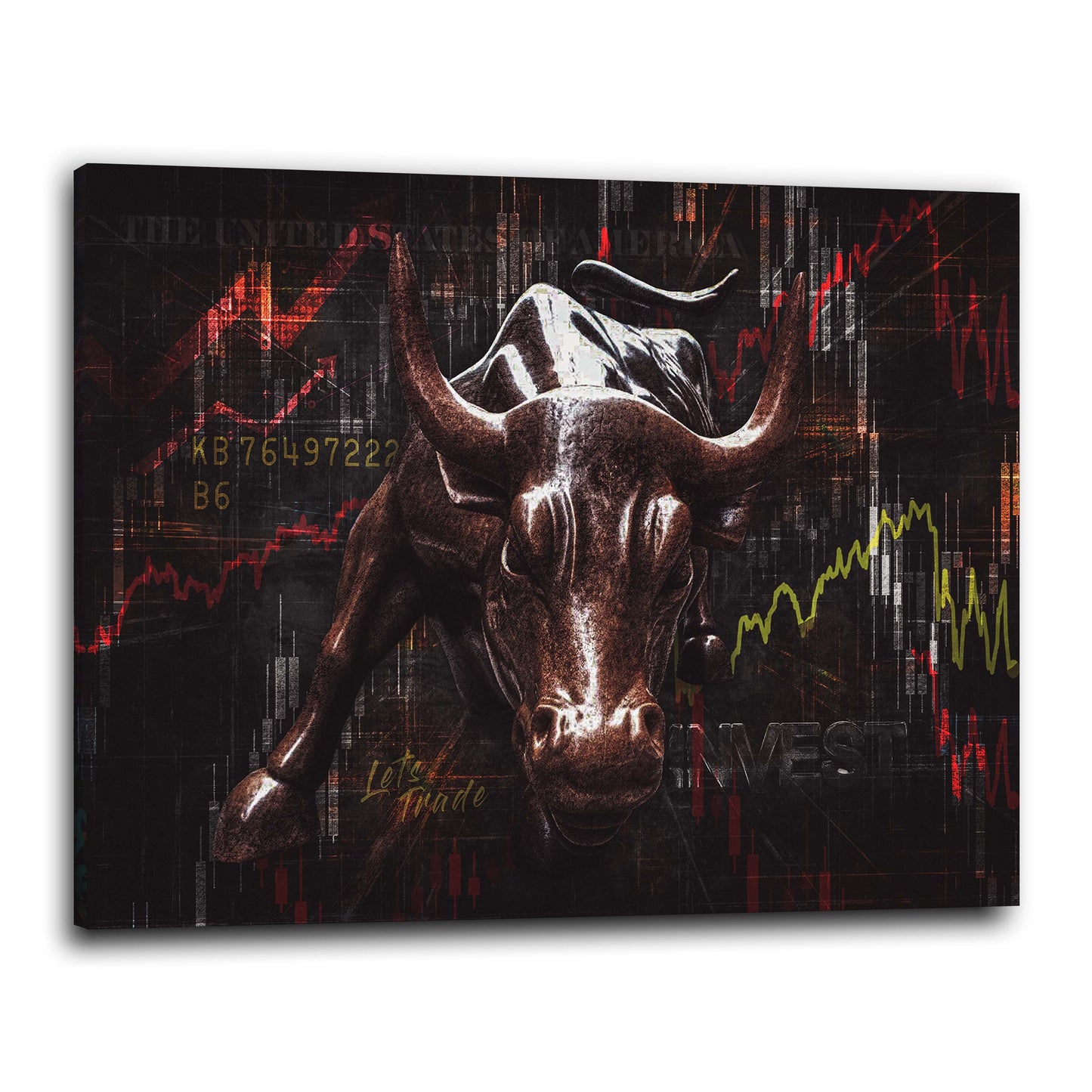 Wallstreet quadro moderno toro Borsa Trading Edition