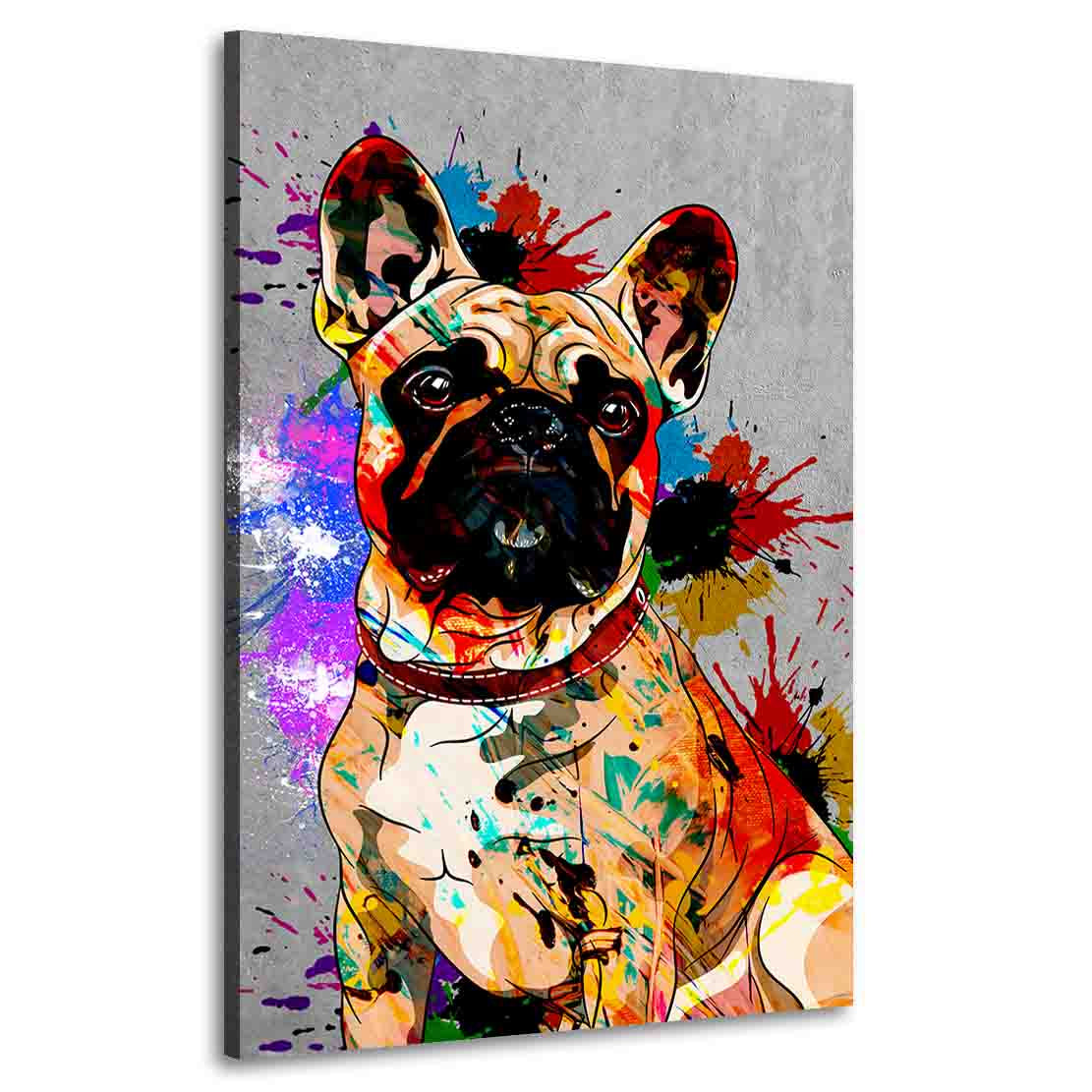Quadro stampa su tela Bulldog francese Pop Art , arte moderna, animali, cane
