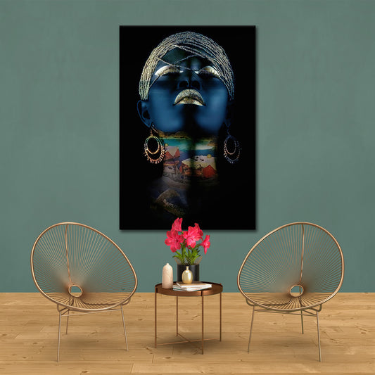 Quadro stampa su tela arte donna africana Colour Edition