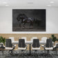 Quadro stampa su tela cavallo Mustang nero Black Style