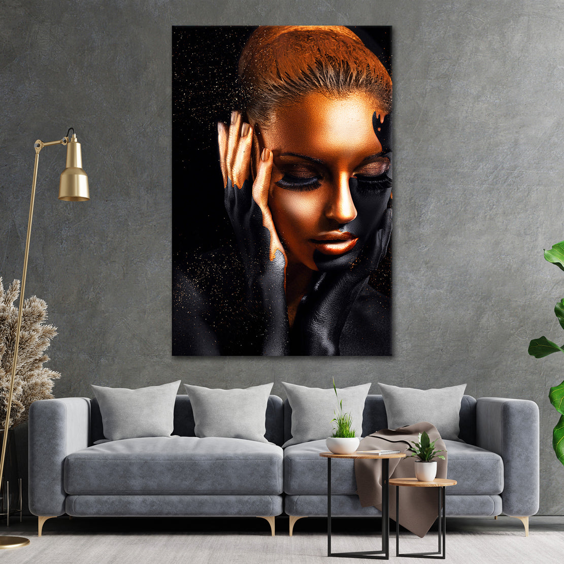 Quadro stampa su tela Donna Abstract Gold Edition - Artedinoi